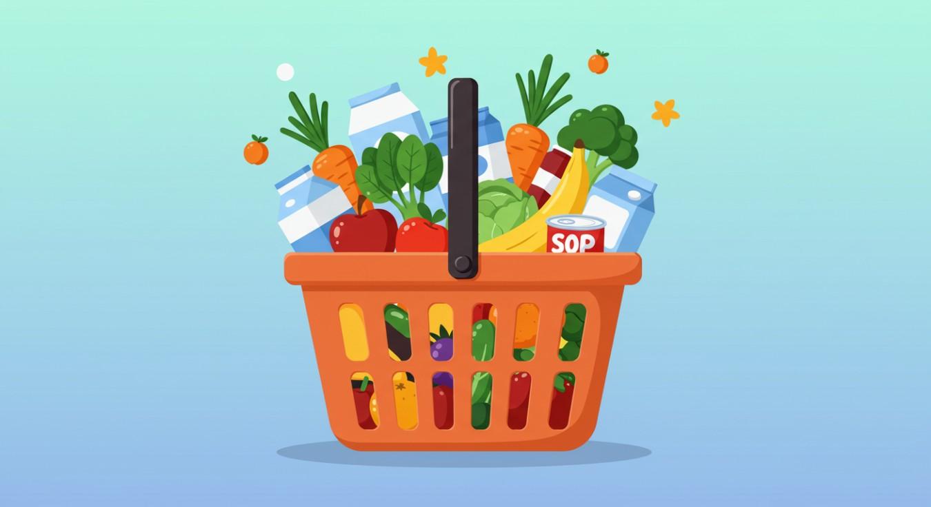 illustration: food basket