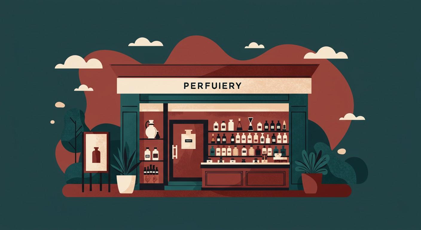 ilustracija: trgovina s parfumi